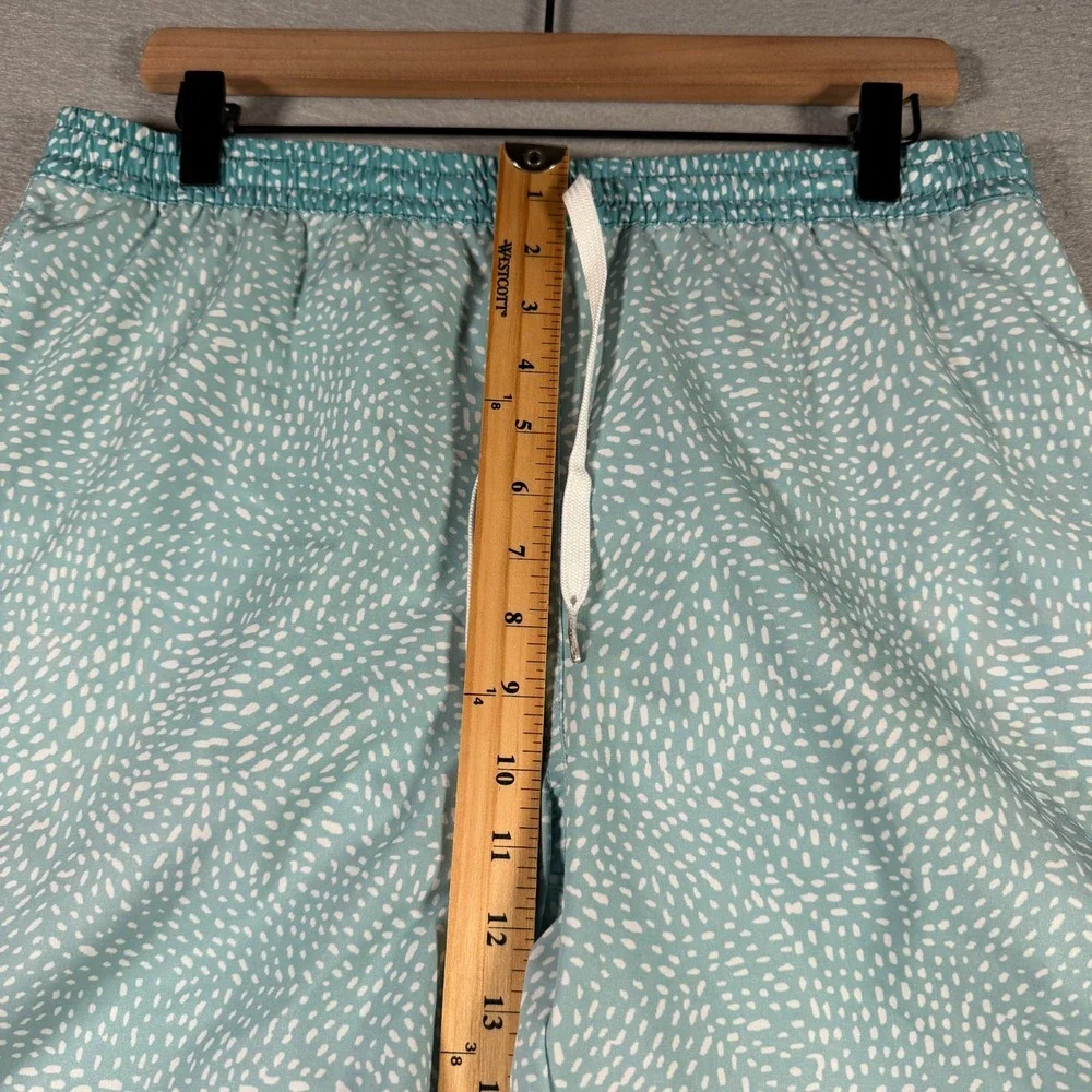 Chubbies Teal White Abstract Dot Swim Trunks Mesh Lined XL Youth 18/20